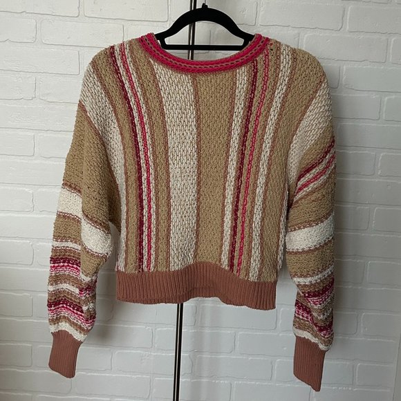 NWT Free People Show Me Love Striped Knit Pullover Sweater : Size M - Picture 6 of 10